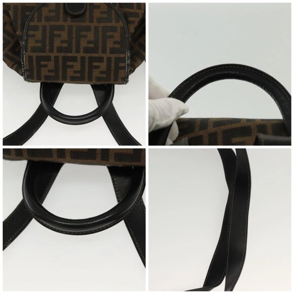 FENDI Zucca Canvas Backpack Black Brown Auth 134435 - Picture 16 of 16